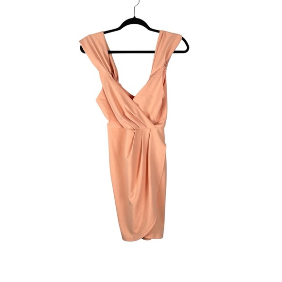 Superdown Draped Peach Sleeveless Ruched Bodycon Mini Dress Size XS - Picture 1 of 8